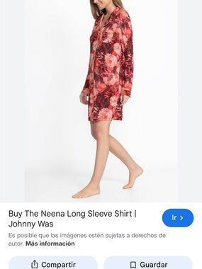 Johnny Was Floral Pajama Jacket - Red Multi